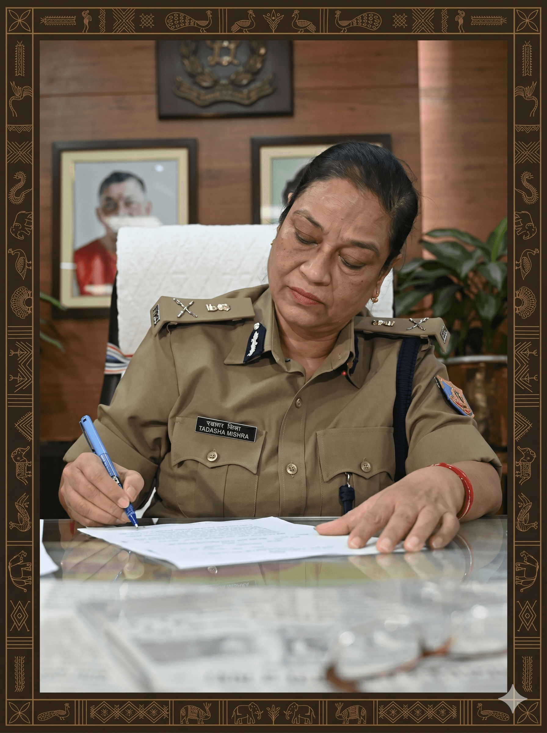 Tadasha Mishra with dignitary at office